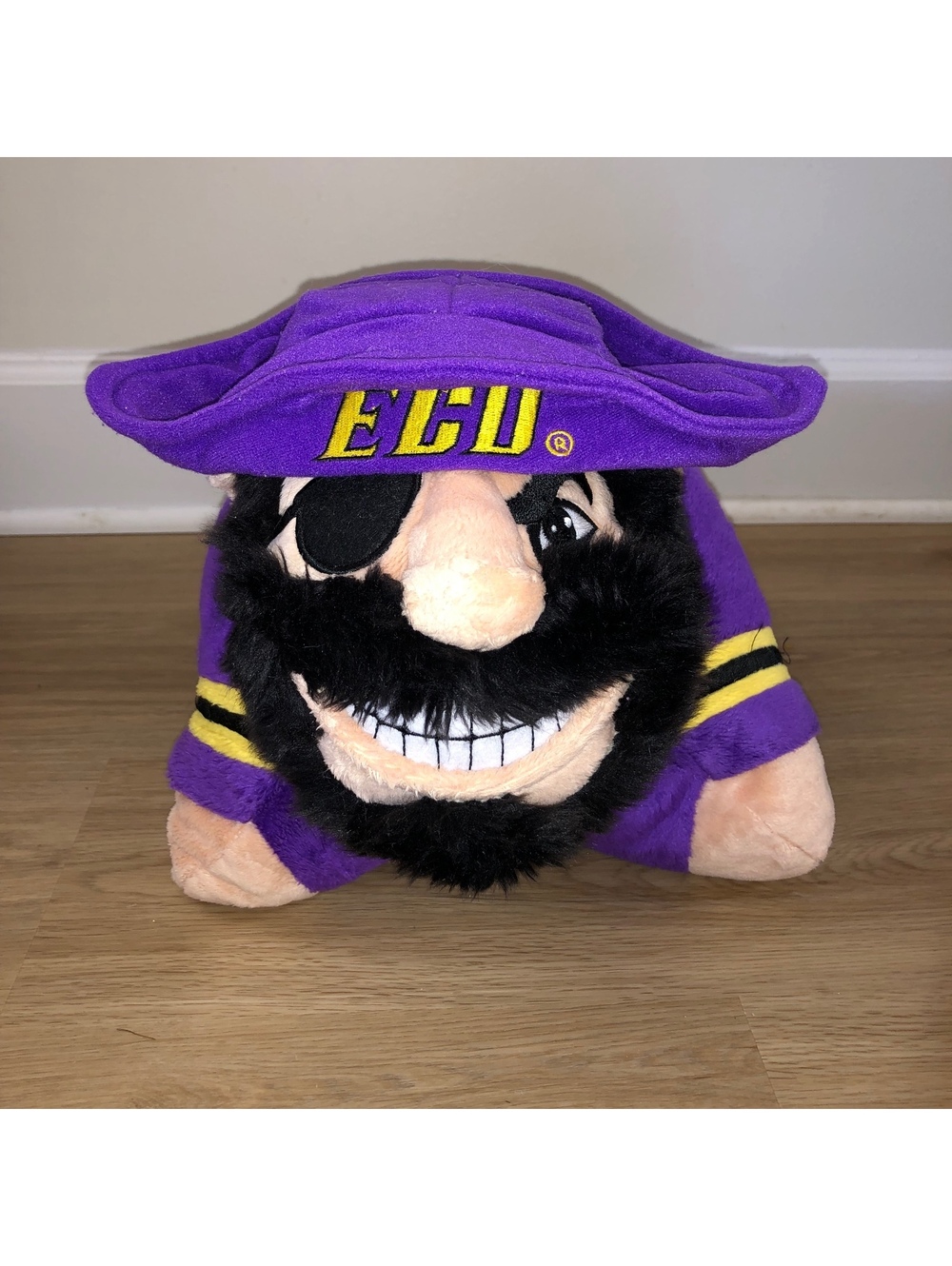 ECU EAST CAROLINA UNIVERSITY PIRATES PLUSH PILLOW PET MASCOT PURPLE